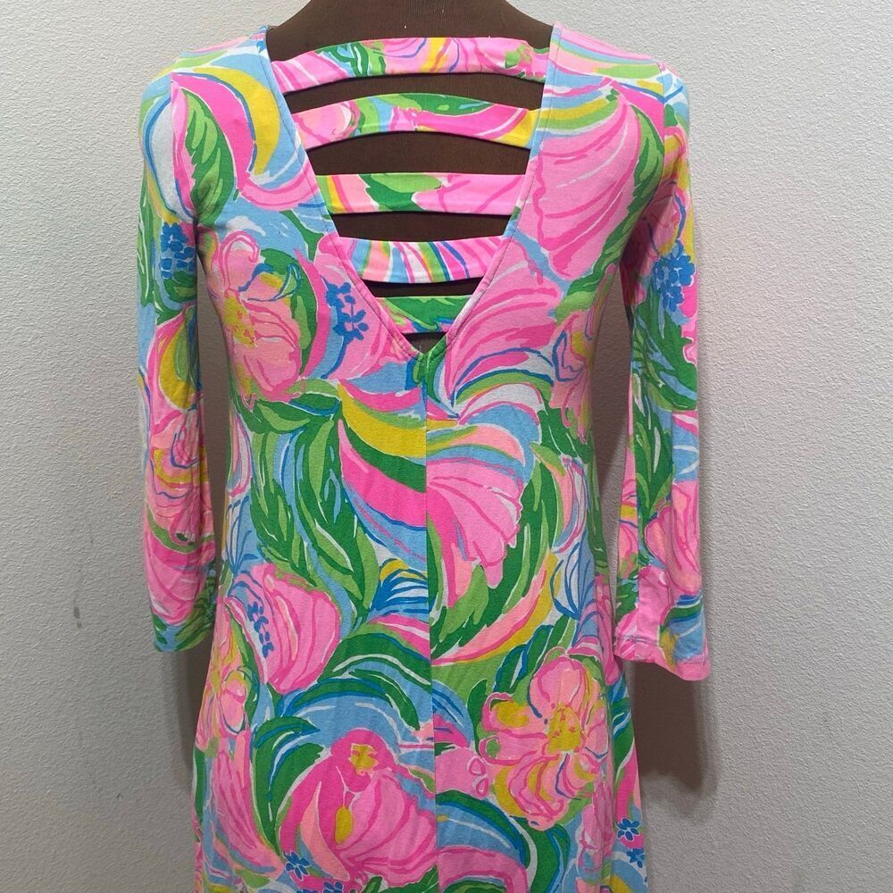 Lilly Pulitzer Ophelia Swing Dress XXS Elephant Monkey Lion Green Blue Pink - Picture 8 of 11